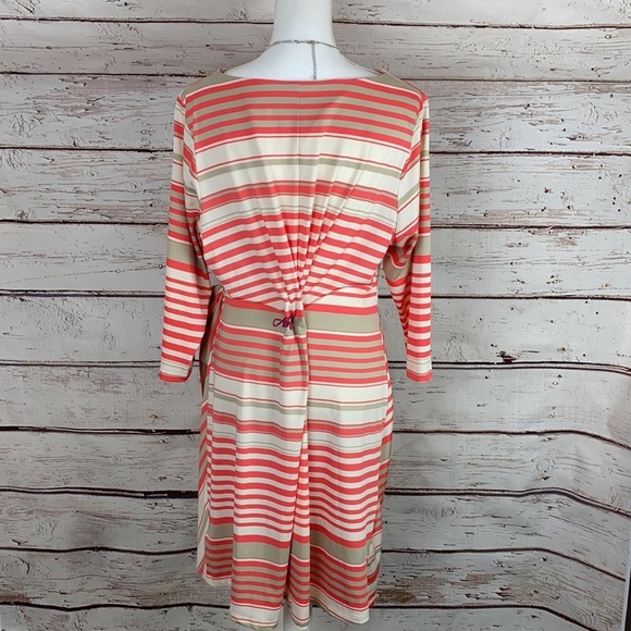 Shelby & Parker Coral Stripe Dress 2XL - Picture 5 of 11